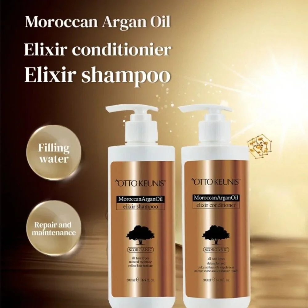 Otto Keunis Moroccan Argan Oil Elixir Shampoo &‎ Conditioner, Curly Hair, Mask.